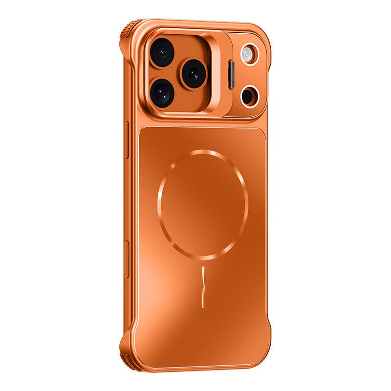 Подходит для iPhone17Promax безрамочного чехла для мобильного телефона Apple 17Pro держатель для объектива 17 магнитный защитный чехол