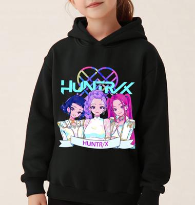K-pop Охотники на демонов Huntrix Толстовки Пуловер Для девочек Для мальчиков Мультяшная толстовка с капюшоном Модная повседневная одежда для девочек Детская одежда