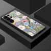 Матовый прозрачный чехол для телефона с цветочным принтом для Samsung S25 Ultra S24 FE S23 Plus S22 S21 с беспроводной зарядкой, магнитный жесткий противоударный чехол-бампер с мягким краем