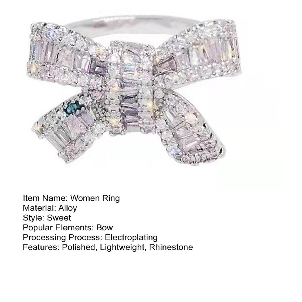 Yousheng женское кольцо бант горный хрусталь полированный сплав предложение кольцо много размеров обручальное кольцо дамский палец ювелирные изделия для выпускных вечеринок