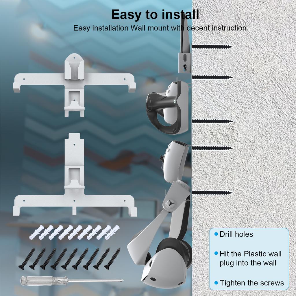 Space Saving Storage Bracket Wall Mount Holder Stand Display Rack for PSVR2 Virtual Reality Headset Accessory