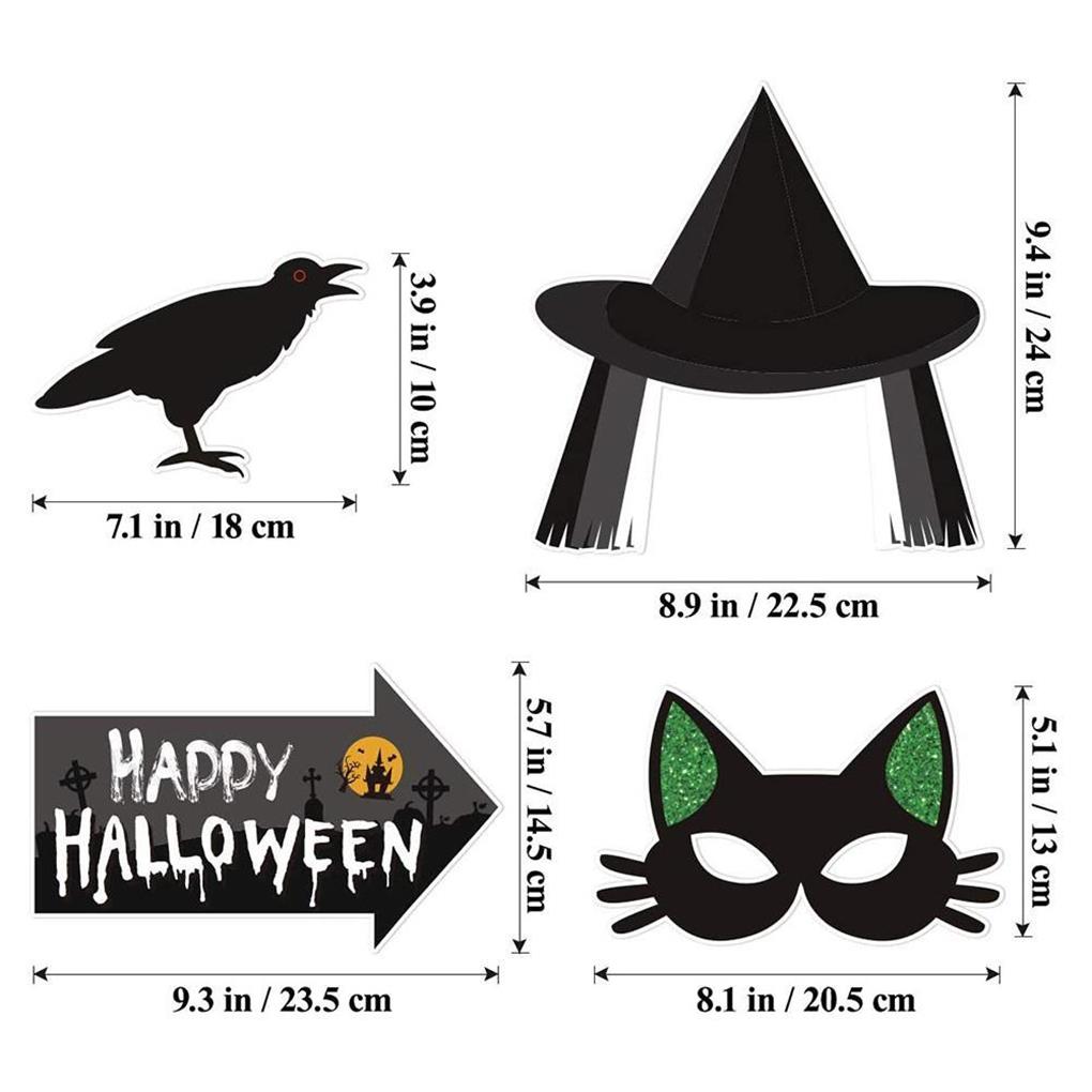 20 предметов реквизита для фотосъемки на Хэллоуин, веселый печатный праздничный набор реквизита для селфи, украшения, украшения для фотографий, декор для фотографий