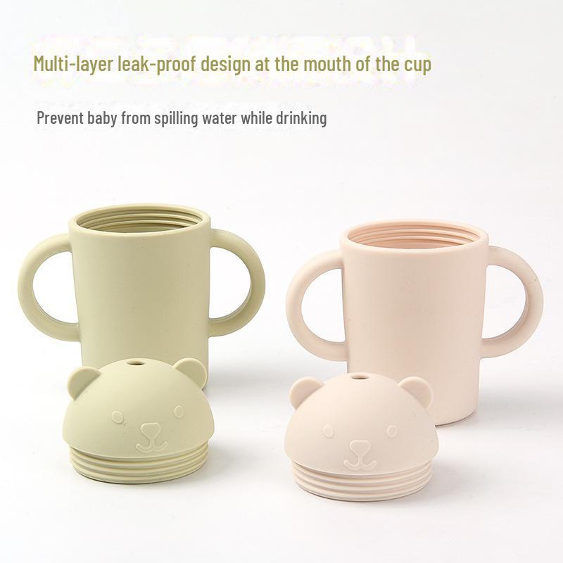 Детский силиконовый поильник с трубочкой для обучения питью, пищевой, устойчивый к падениям, съемный и моющийся, подходит для детей.