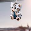 Car Pendant Hanging Ornament With Chain Realistic Animal Cat-Shaped Rearview Mirror Hanging Decor Car Interior Accessories
