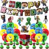 Minecraft Birthday Party Balloon and Cake Decoration Set with Banner