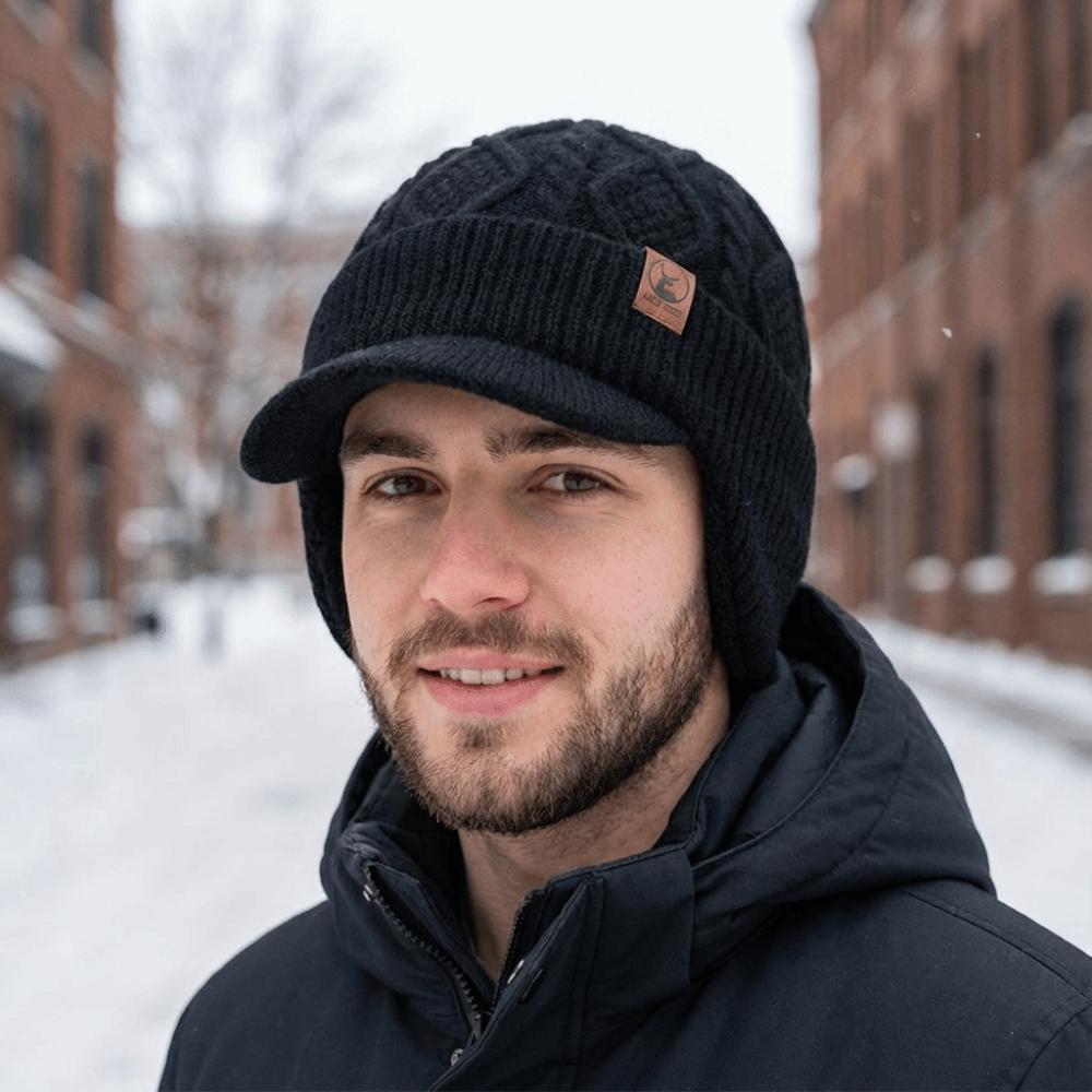 Thick Winter Beanie Hat Thermal Knitted Hat Unisex Earflap Cap Outdoor