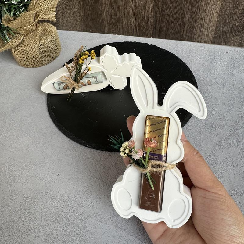 Пасхальный кролик, морковка, держатель для шоколада, силиконовая форма, кролик, держатель для конфет, держатель для денег, гипсовая форма, форма для капель 2025