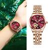 Женские часы, водостойкий светящийся ремешок из нержавеющей стали, круглый календарь со стразами, платье, наручные часы, модные ювелирные изделия, подарок