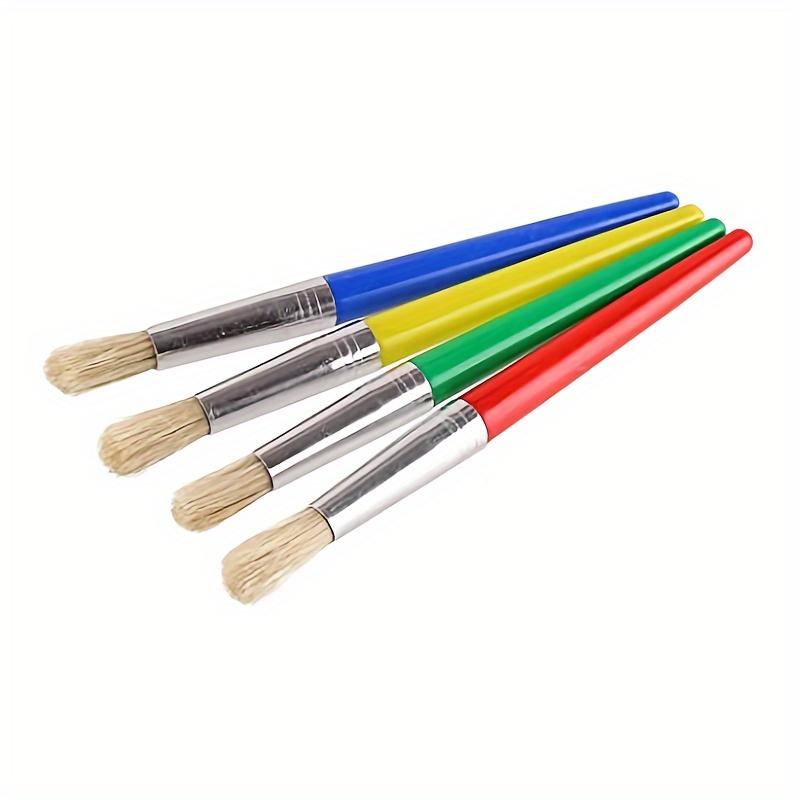 Непроливаемые стаканчики для краски с крышками и 4 круглые кисти, разноцветный пластик для DIY живописи и поделок