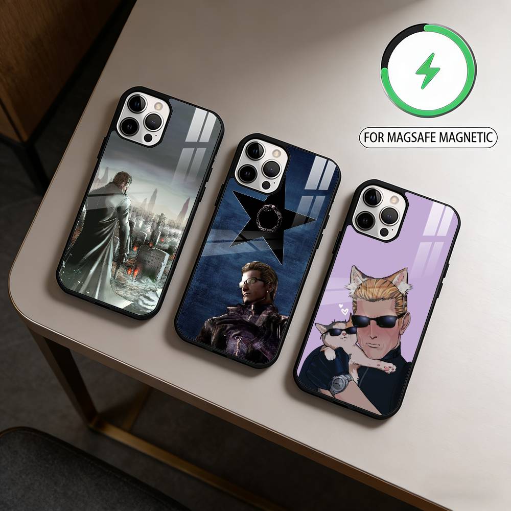 Albert W-Wesker C-Cool Magnetic For Magsafe Wireless Charging Phone Case For iPhone17,16,15,14,13,12,11 Plus,Pro Max