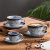 Retro Japanese Ceramic Coffee Cup and Saucer Set