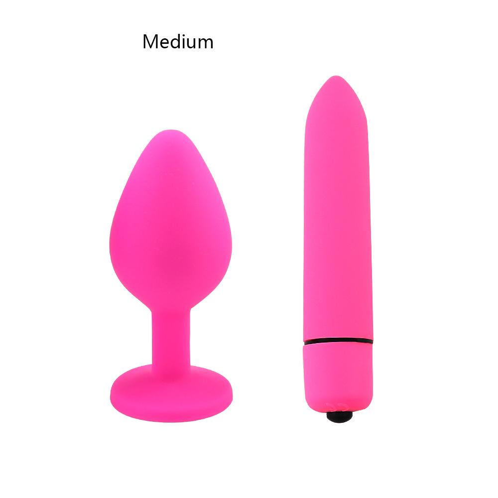 Дизайн украшений Пуля Вибратор Унисекс Анальная пробка для ягодиц Массаж попы Вагинальная мастурбация Секс-игрушки Наборы для женщин Геев пары Розовый
