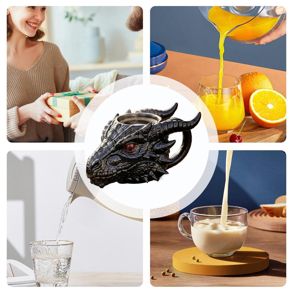 Кружка для кофе Голова дракона Смоляное украшение Кружки для кофе на День рождения Рождество День благодарения Мужу Папе Для дома Кухни Бара Офиса