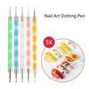 5Pcs 2 Way Nail Paint Pen Crystal Manicure Painting Kit Nail Art Dotting Pen Girls