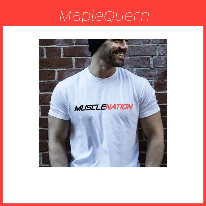 Homme Muscle Gym Musculation Coton Sports Fit Musclenation Fitness Tee Tshirt