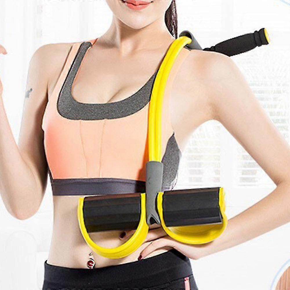 4 Tubes Multifonctionnel Fitness Exercice Abdominaux Musculation Extenseur Corde Élastique Tirage Équipement d'Exercice