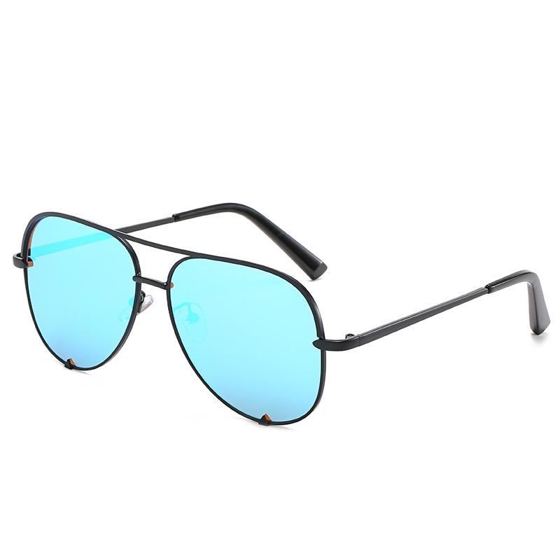 Popular toad glasses sunglasses for women, European and American trend metal double beam men's and women's driving sunglasses, street photography i