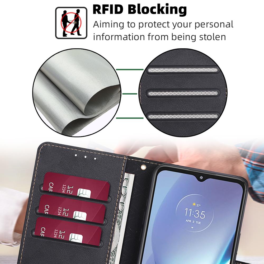 Чехол-кошелек с защитой от кражи RFID для Moto G50 P40 G Power Lite 2021 Edge 20 G30 G10 G20 G50 G71, чехол из искусственной кожи, 6 слотов для карт, бампер для телефона