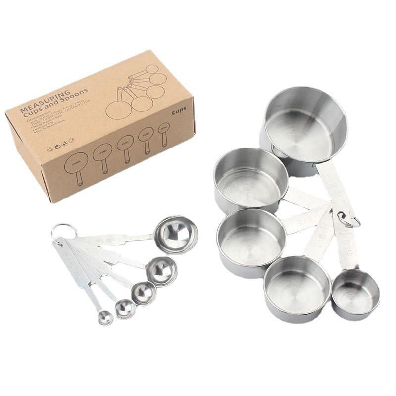 Steel Versatile Stainless Measuring Cups And Spoons Set For Baking Coffee And Sweet Treats