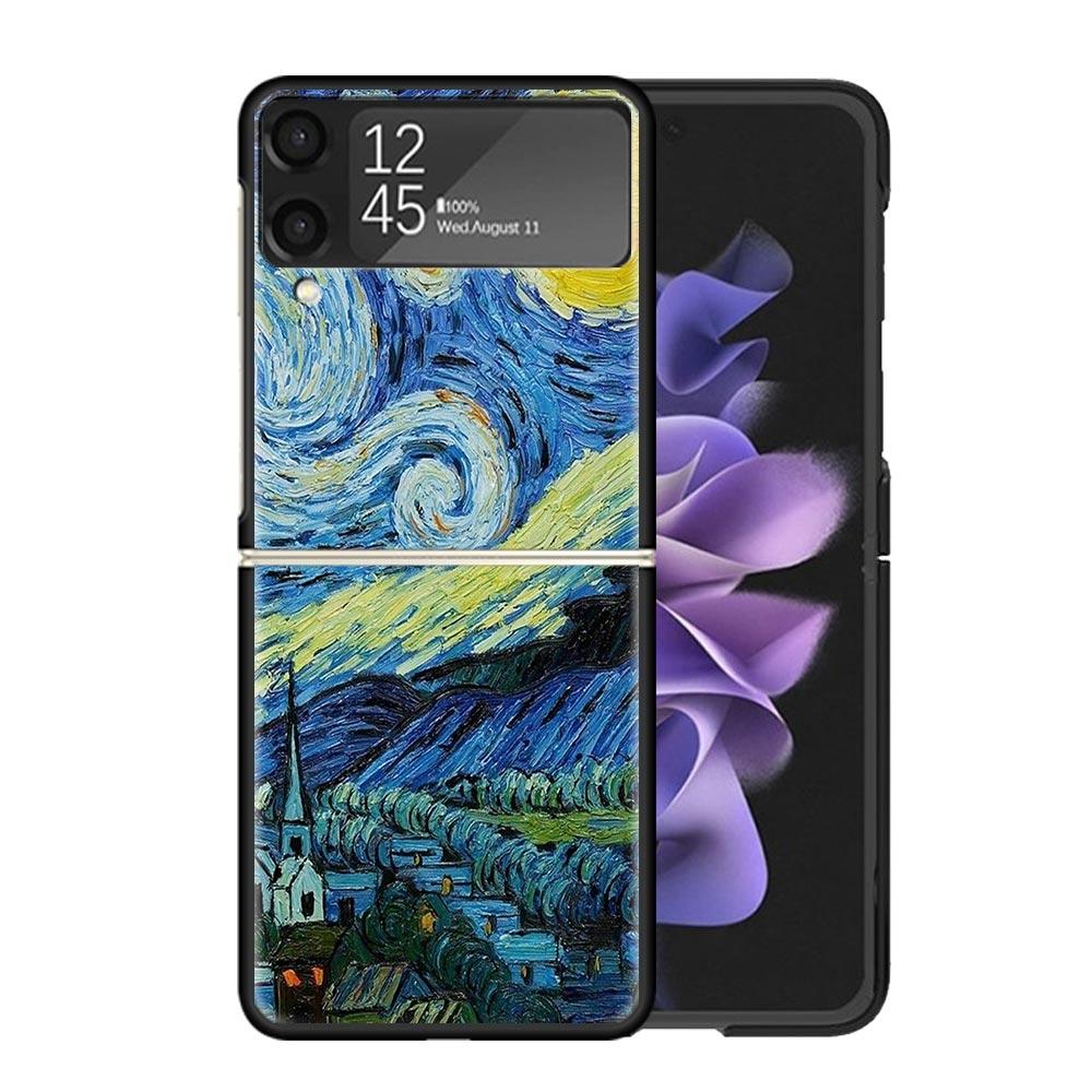 Van Gogh Oil Art Painting Clear Phone Case For Samsung Z Flip 7 6 5 4 3 Galaxy ZFlip7 ZFlip6 ZFlip5 ZFlip4 ZFlip3 5G Print Cover