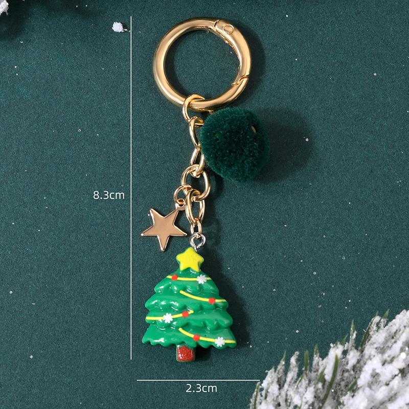 Рождественская елка Санта Клаус Брелоки Шарм для сумки для женщин Изысканная подвеска для сумки Брелок для ключей от машины Ювелирное изделие Рождественский подарок