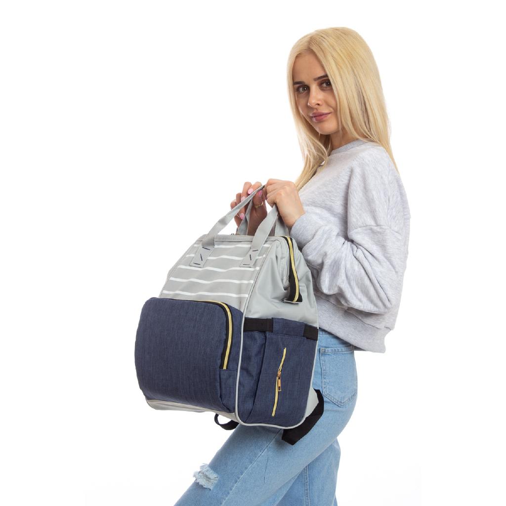 Черно-серый рюкзак для ухода за мамой и ребенком с бутылочкой-термосом, водонепроницаемая коляска с вешалкой