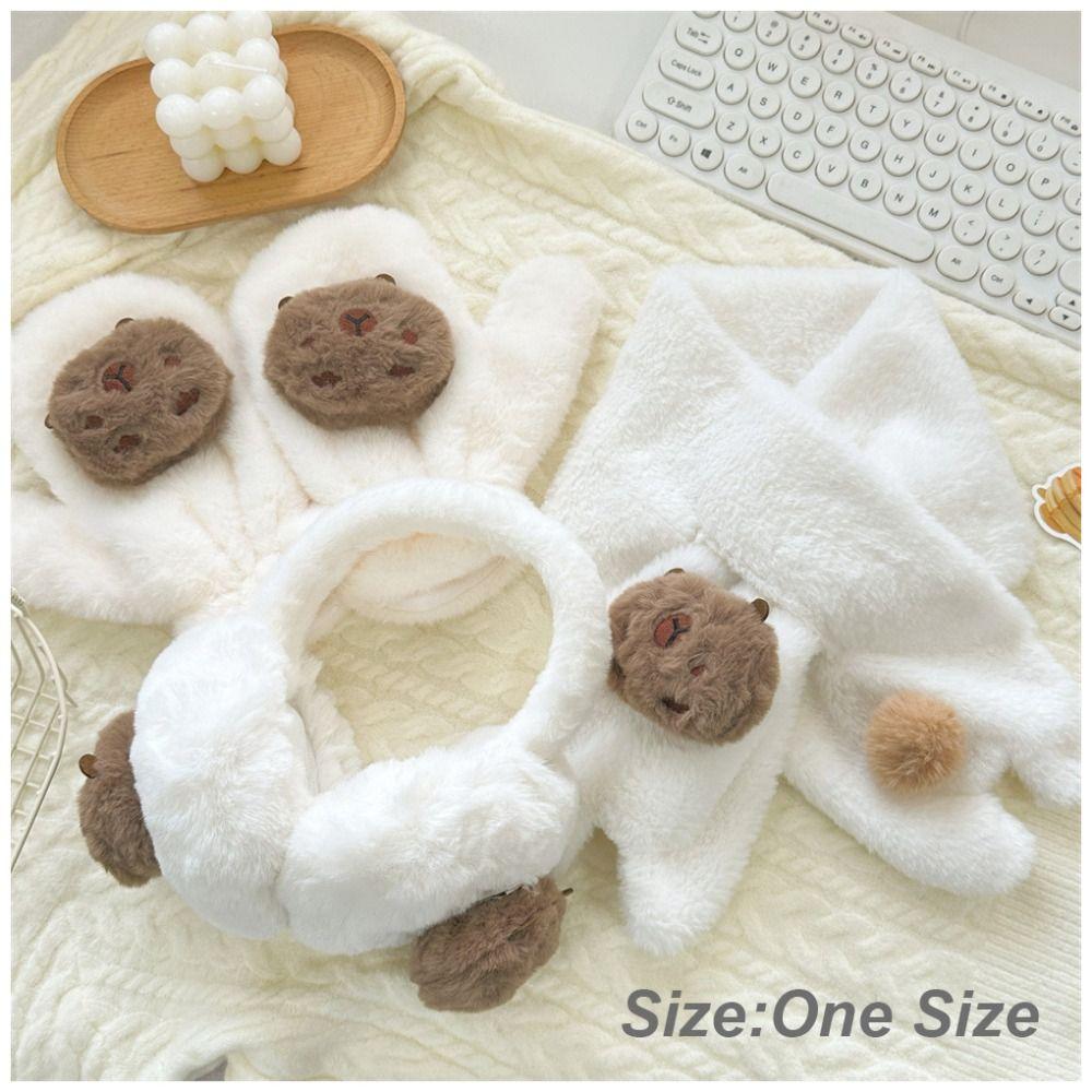 Capybara Neckerchief Wrap Cartoon Gloves Cute Neck Warmer Winter