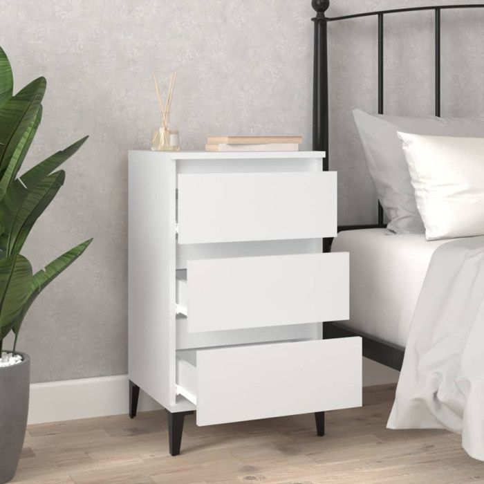 VidaXL Bedside Table White 40x35x70 Cm Engineered Wood 819668