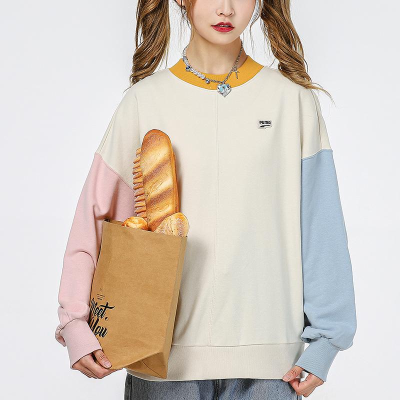 Puma Color Block Pullover Sweatshirt Women Tops Multicolor 533052-73