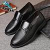 Summer New Hollow Men's Shoes One Pedal Leather Business Breathable Men's Leather Shoes Men's Leather Shoes