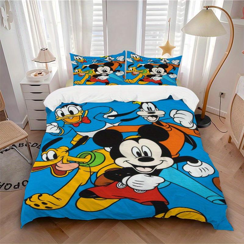 3pcs set Mickey Mouse, Donald Duck, Goofy Bedding Set with Duvet Cover+Pillowcases, All-Season Polyester, Zipper Closure75
