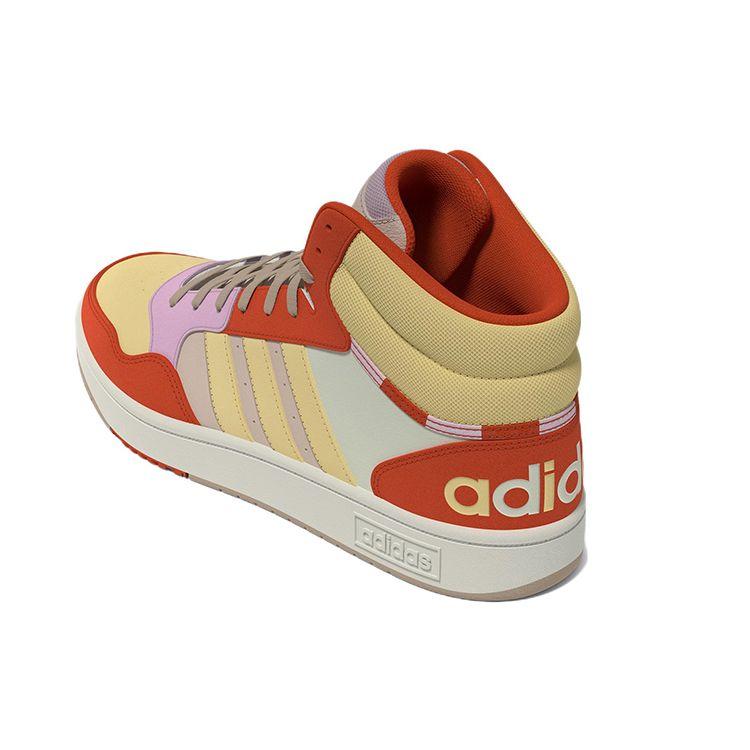 adidas Кроссовки Neo Hoops 3.0 Mid Прочные Кроссовки с Высоким Голенищем Женские Кроссовки Оранжевый Желтый FZ6573