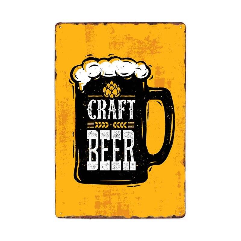 Винтажная металлическая пластина для пива, картина, настенный декор, металлический знак для бара, паба, ретро-плакат, доска 20x30 см
