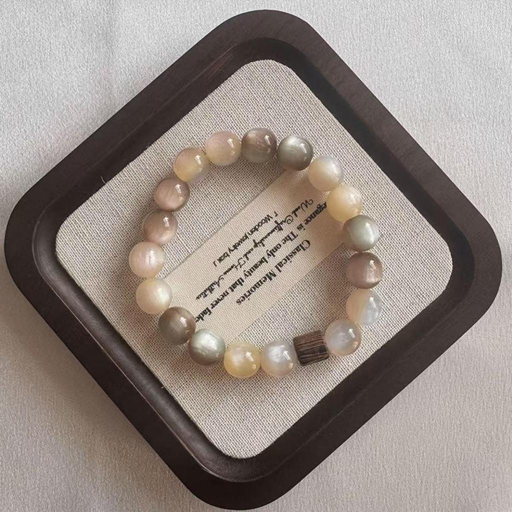 Gradient Sunset Bracelet: Mori Style Minimalist Handmade Vintage Pink & Brown Beads