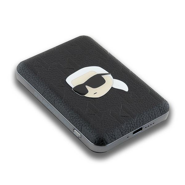 Karl Lagerfeld Inductive Powerbankklpb5Fpgksihk 15W 5000Mah Black/Black Karl Head Pin Magsafe