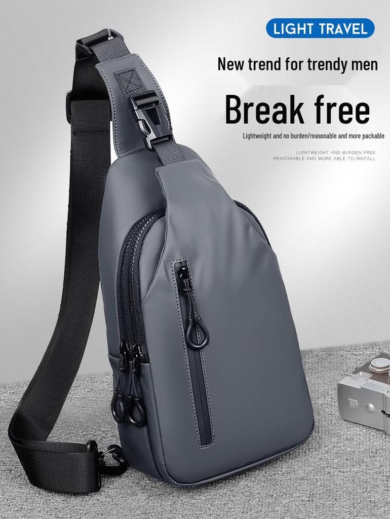 New Trendy One-Shoulder Crossbody Bag: Korean Style Men's Fashion Sports Chest Backpack