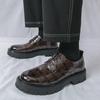 Модная мужская кожаная обувь черного и коричневого цвета, стиль джентльмена, ретро, модная уличная повседневная молодежная обувь на толстой подошве, универсальная, размеры 38-46
