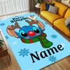 Personalized Name Stitch Fantasy Living Room Non-Slip Area Rug Soft Carpet for Bedroom Kids Playroom Sofa Office Home Decor Doormat