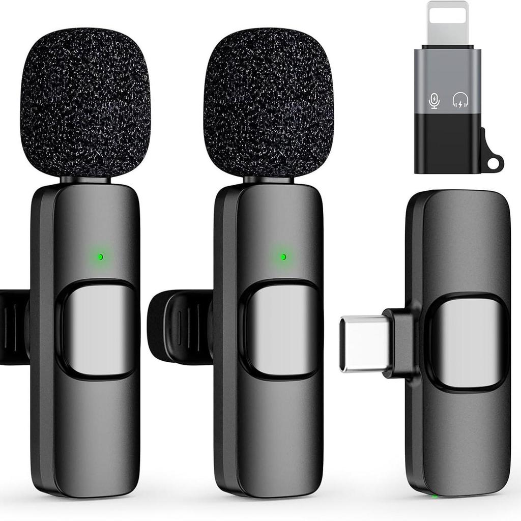 Wireless Lavalier Mic for Mobile Live Streaming & Interviews: Dual Recording & Noise Reduction