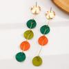 Серьги Advanced Niche Temperament Красочные Асимметричные Контрастные Круглые Металлические Длинные Серьги Для Женщин