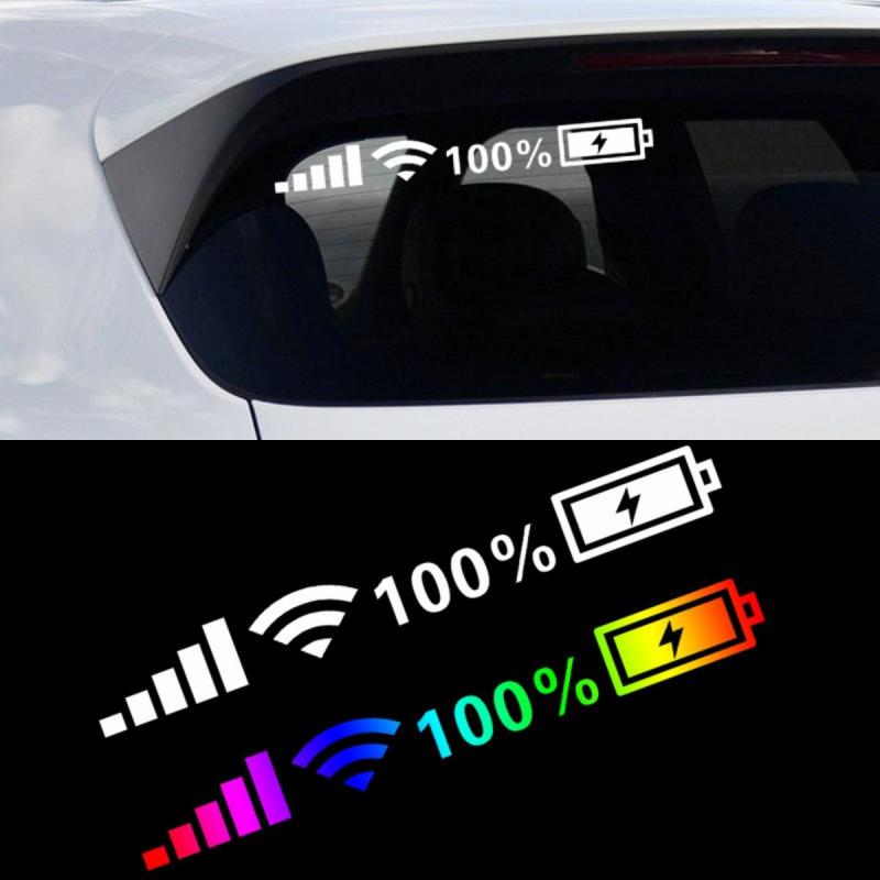 Car Windshield Stickers WiFi Signal Power Reflective Stickers On Car Mobile Phone Icon Car Stickers Auto Exterior Decor Accessories