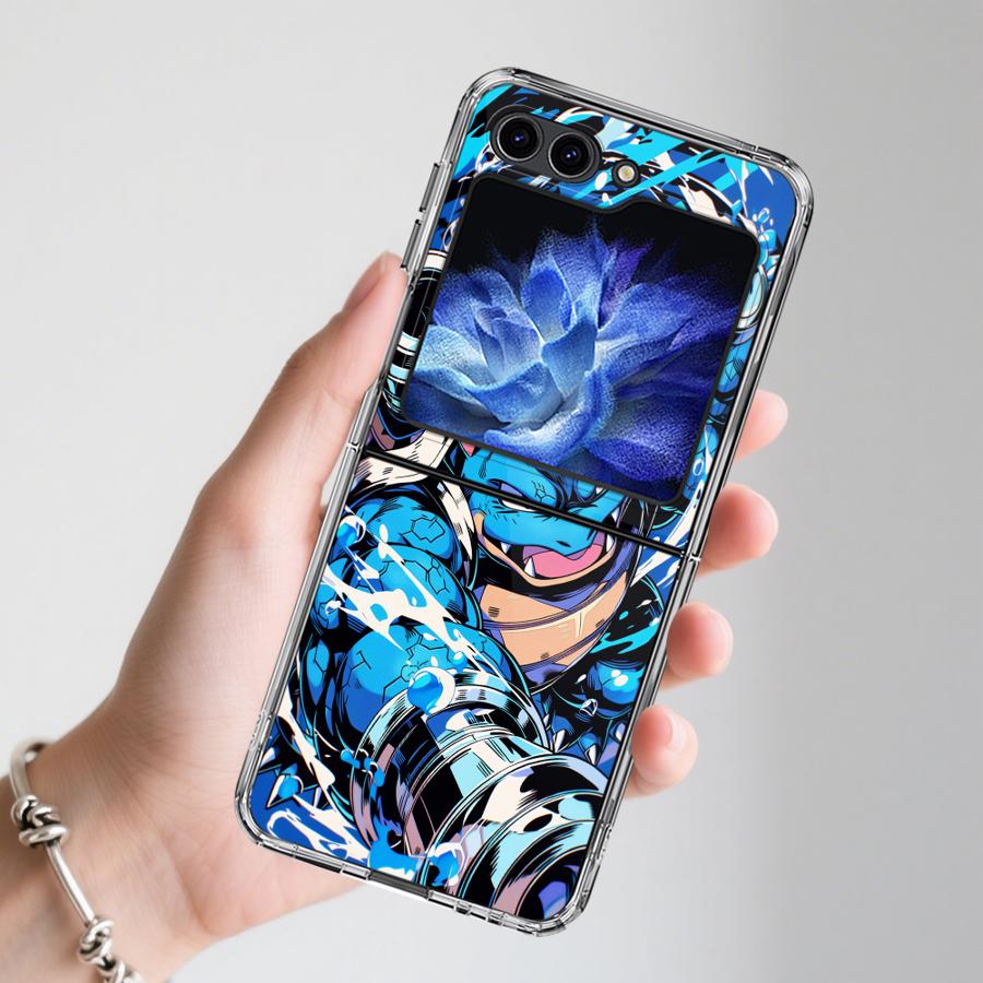 Transparent Soft Phone Cover Case for Samsung Galaxy ZFlip3 ZFlip6 ZFlip4 ZFlip7 ZFlip5 Z Flip 7 6 5 4 3 Cute Pikachu Pokemon
