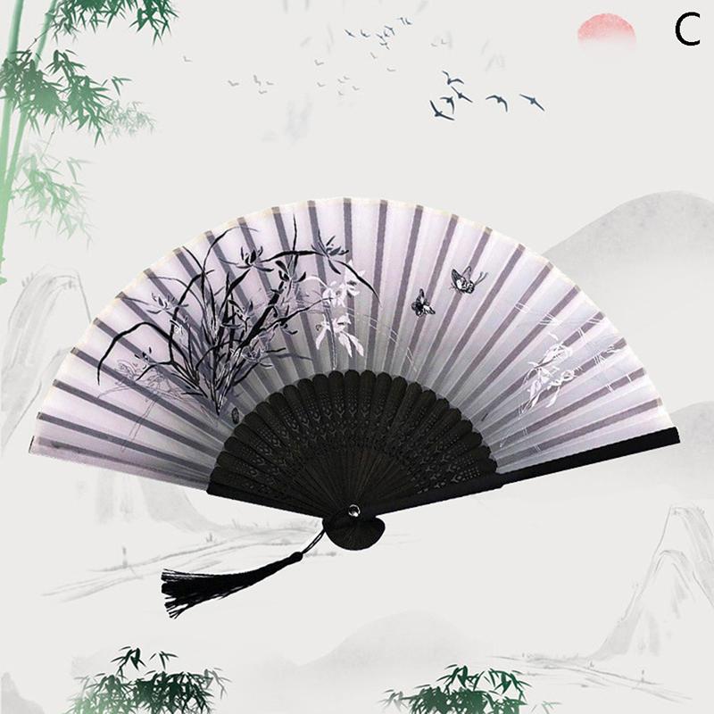 Винтажный складной веер в китайском стиле, бамбуковый ручной веер, классический классический деревянный хвостовик