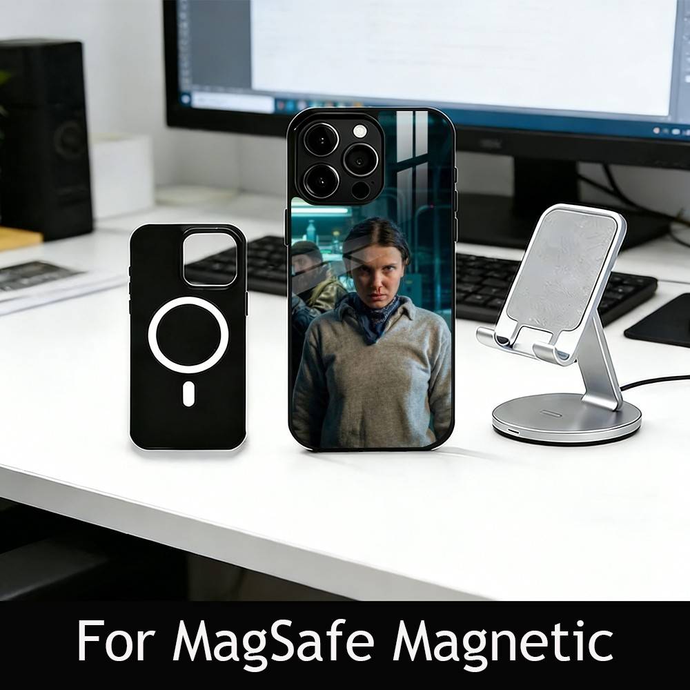 M-Millie B-Brown Actor Phone Case For iPhone17,16,15,14,13,12,11 Plus,Pro Magnetic For Magsafe Wireless Charging