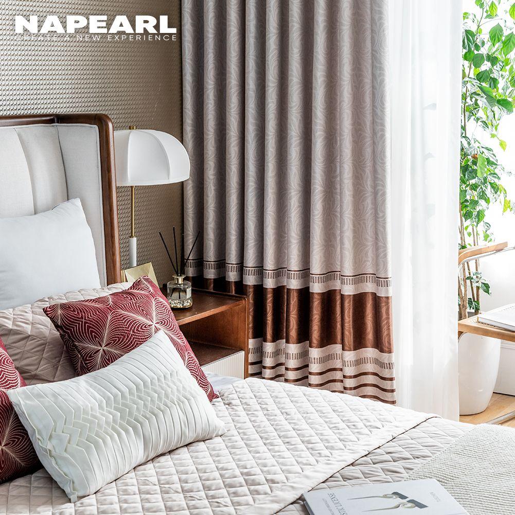 1 шт. NAPEARL 70% затемняющие занавески в европейском стиле модный дизайн коричневая полосатая драпировка для спальни для оконного домашнего декора — тип кольца