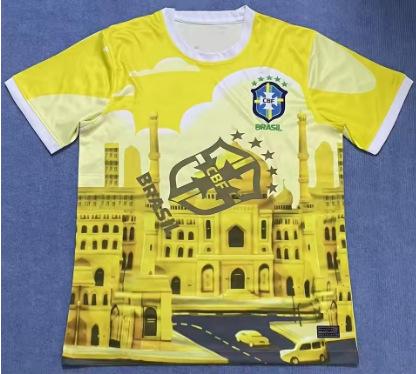 2025 Summer New Men's T-Shirt, Brazilian Football Shirt, City Edition Training Football Shirt, Breathable