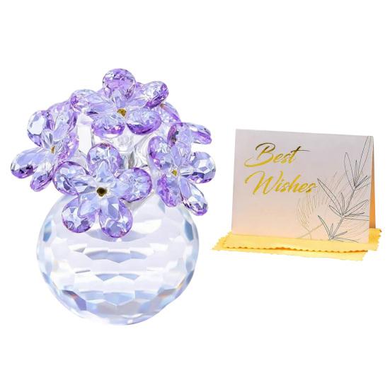 Фигурка Цветка из Искусственного Хрусталя Незабудка Подарок для Женщин Соболезнование Прозрачные Стеклянные Цветочные Украшения для Дня Святого Валентина Дня Рождения Украшение Стола