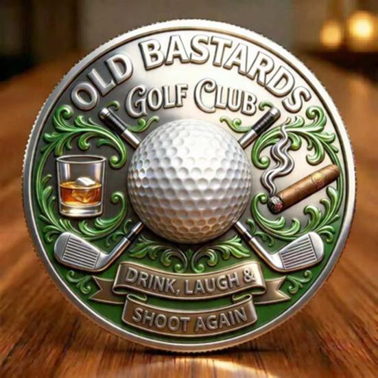 Commemorative Golf Coin Old Bastards Golf Club Member Coin Metal Badge