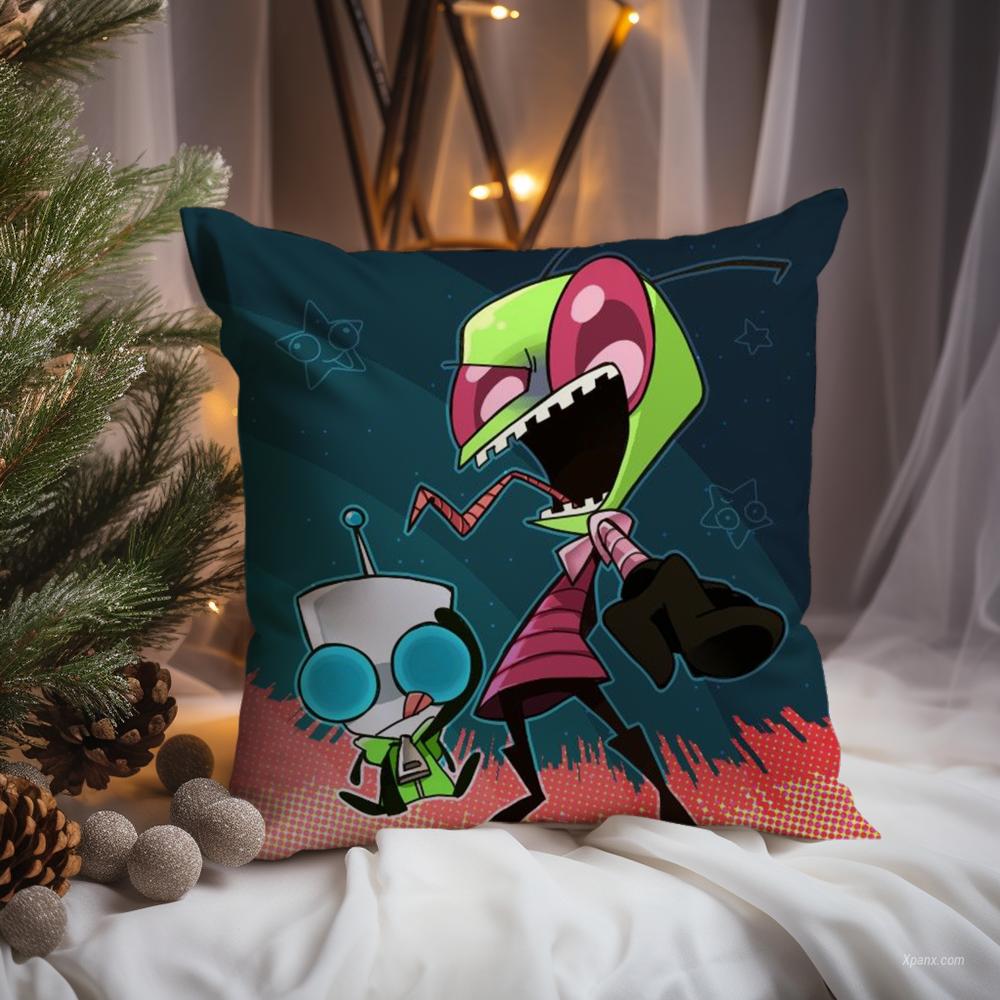 Милая Наволочка для Подушки I-Invader Z-Zim Премиум Комфорт Двусторонняя Наволочка - Дизайн Два в Одном Для Любой Комнаты и Салона Автомобиля