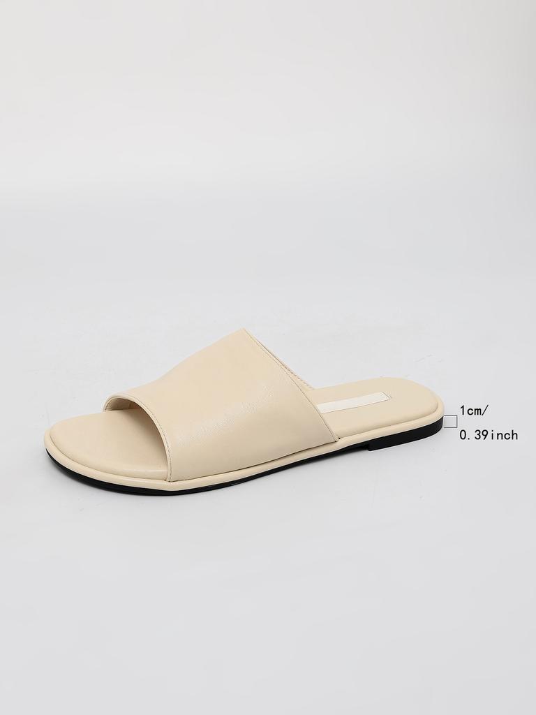 Summer New Flat-bottomed Slippers Women's Versatile One-word Open-toed Slippers Women's 2025 Light Luxury Temperament Women's Shoes